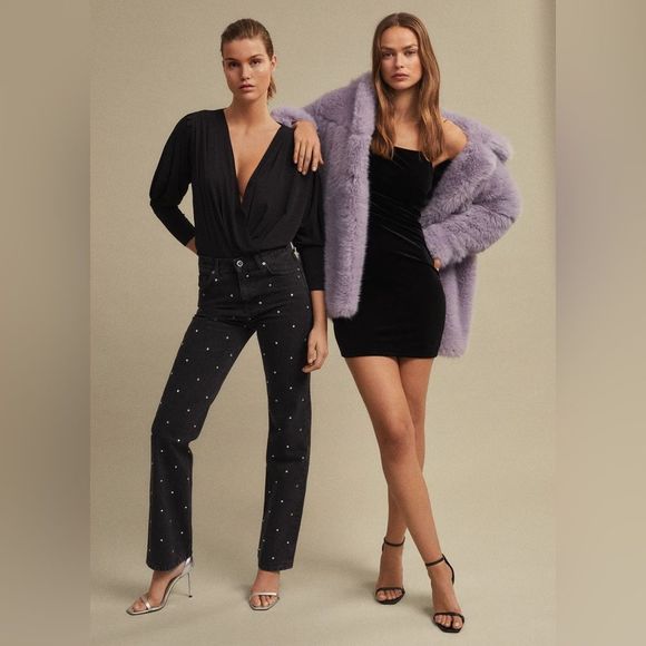 Mango Jewels Jeans Straight Festive New - Picture 4 of 5